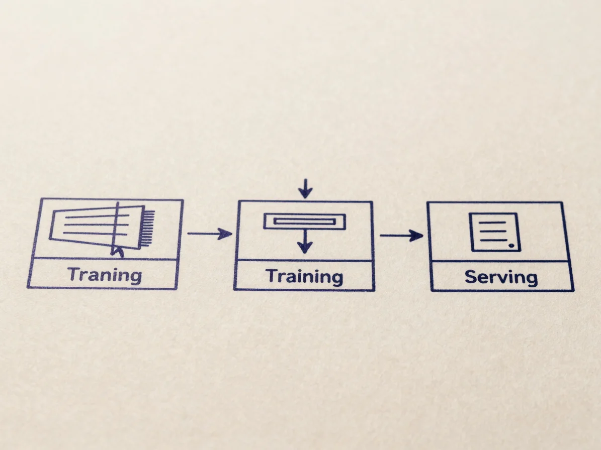 Clean architectural schematic of a machine learning pipeline draw
